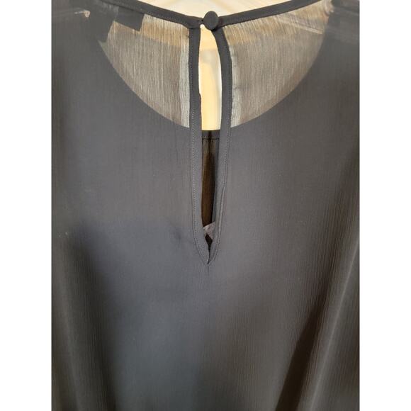 J. Crew Smocked Waist Dress Round Neck Ruffle Hem Knee Length Black Size XS - Picture 6 of 8